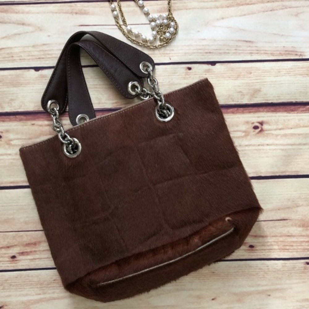 MAURIZIO TAUITI Chocolate Calf Hair Mini Bag